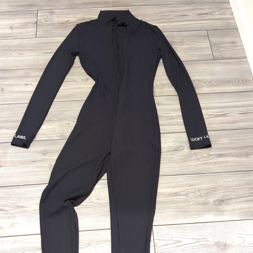 Black catsuit/jumpsuit, L
